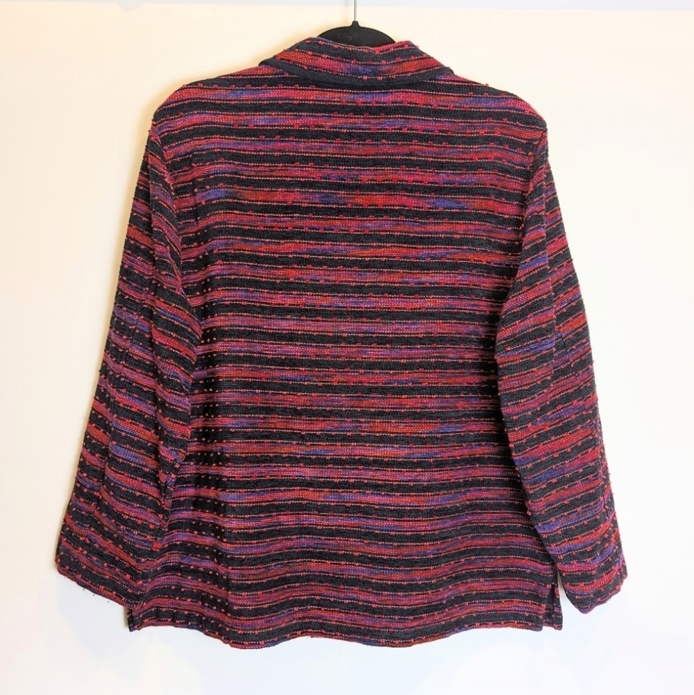 Koret Vintage Pink Purple Red Black Textured Button-Down Blazer Size Large - Picture 2 of 6